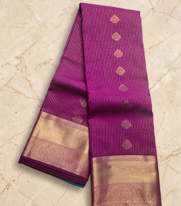 Magenta Pink Soft Silk Saree with Gold Zari Border
