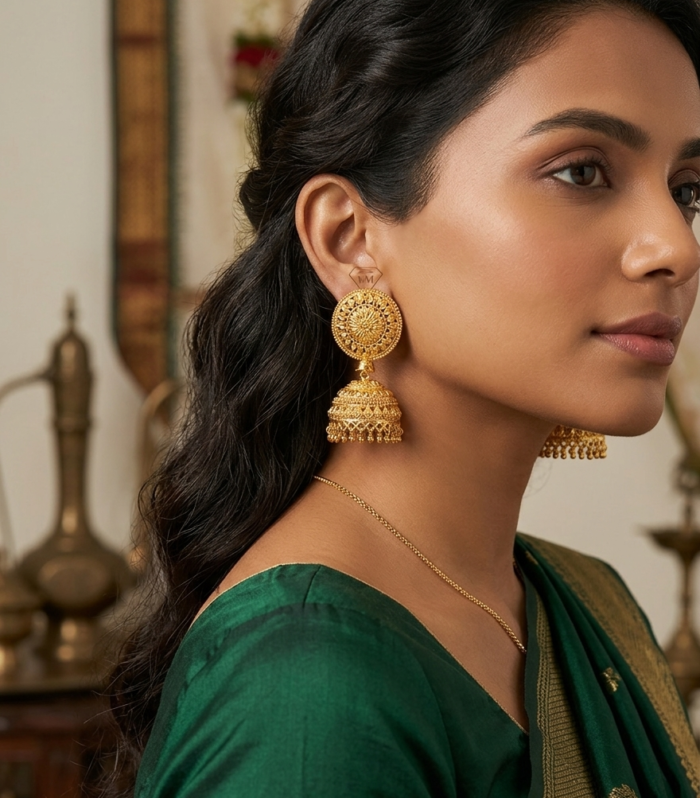 Traditional Gold Finish Jhumka Earrings Collection